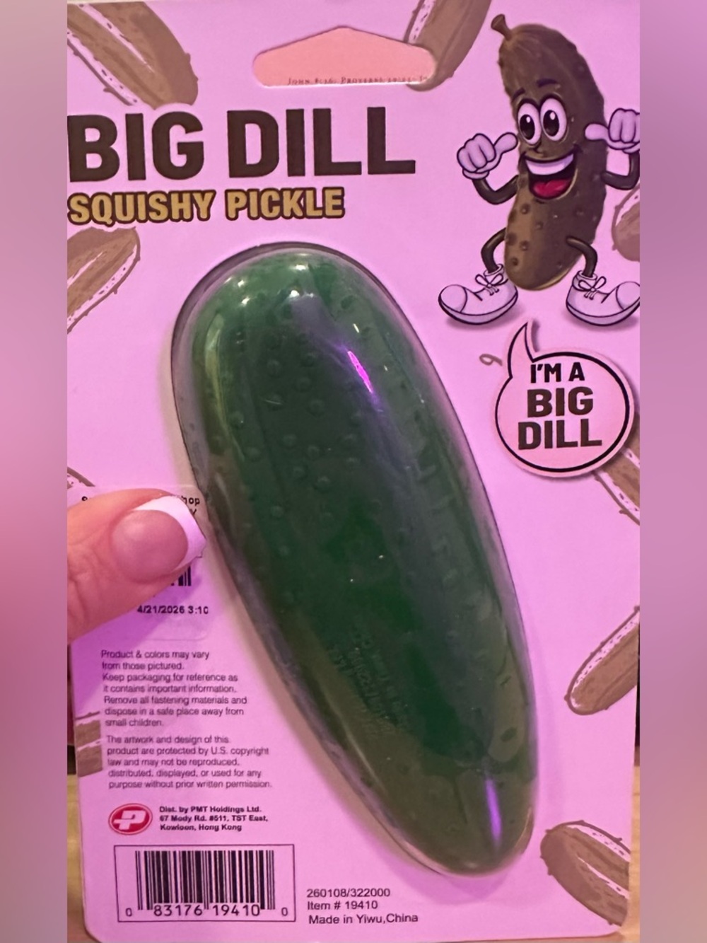 Big Dill Squishy Pickle Toy - Green - Picture 2 of 2